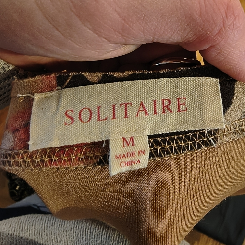 Solitaire Multicolor Floral Patterned Soft Sweater/ Cover Up - Picture 3 of 4